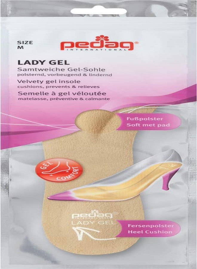 Pedag Lady Gel | Made in Germany | Ultra Thin Gel Insole for High Heels & Pumps | Metatarsal Pad | Heel Pad | Velour Top | Size Small, Fits US Women 5-7 / EU 35-37 | Tan | 1 Pair - Image 3
